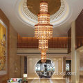 Pasillo de lujo Hotel Lámpara de araña de cristal LED colgante